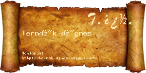Ternák Ágnes névjegykártya
